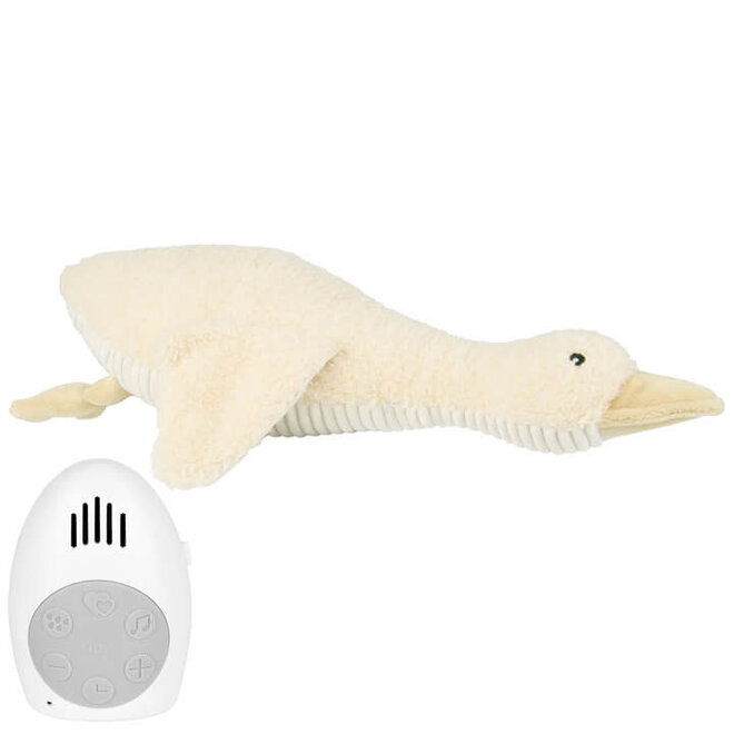 Knuffel gans met hartslag (beige)