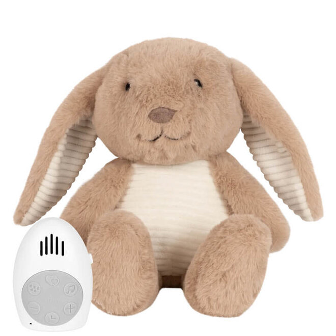 Knuffel konijn met hartslag (bruin)