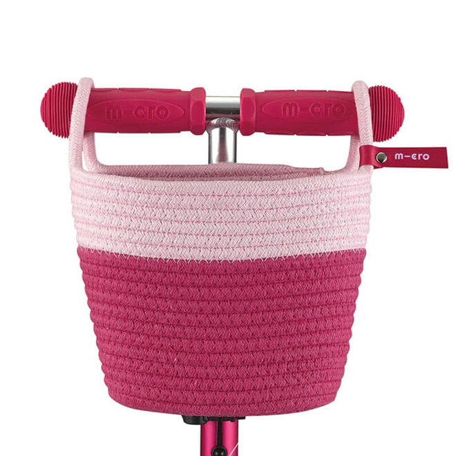 Mandje voor step - roze katoen
