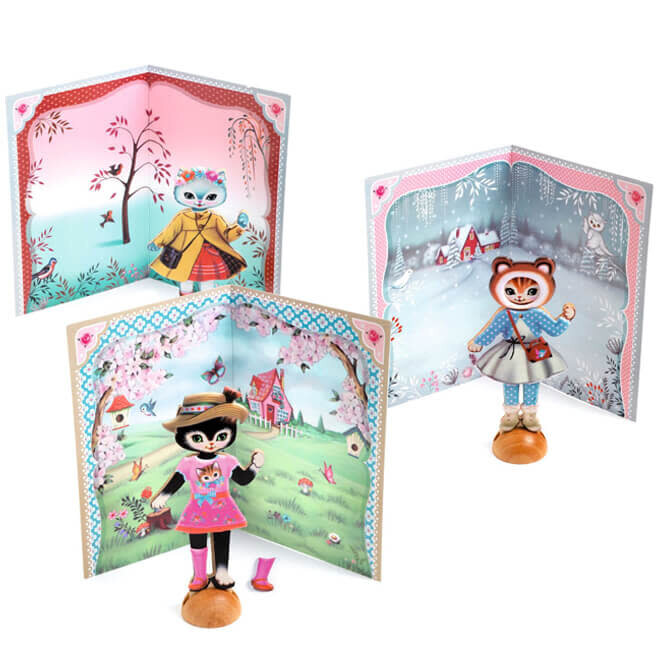 Aankleedpoppetjes poezen 3+