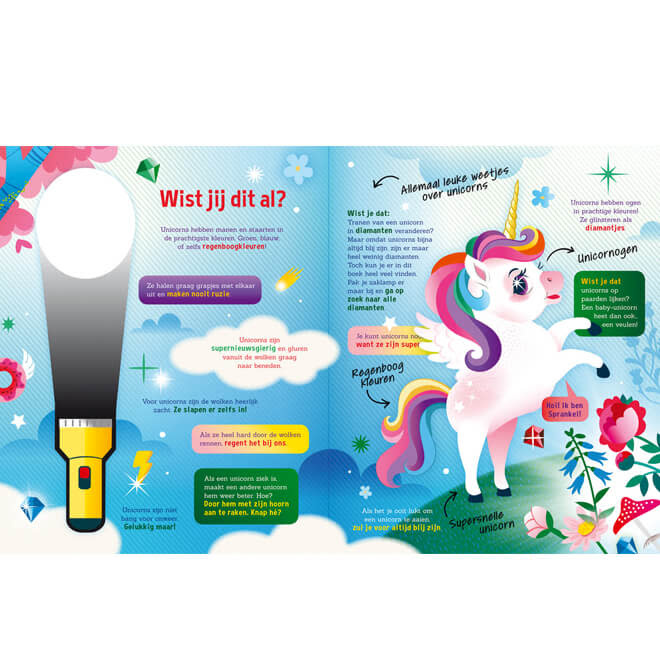 Zaklampboek - Speuren naar Unicorns