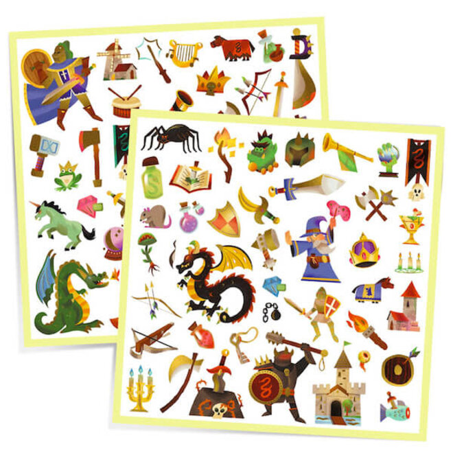 Stickers middeleeuwen metallic