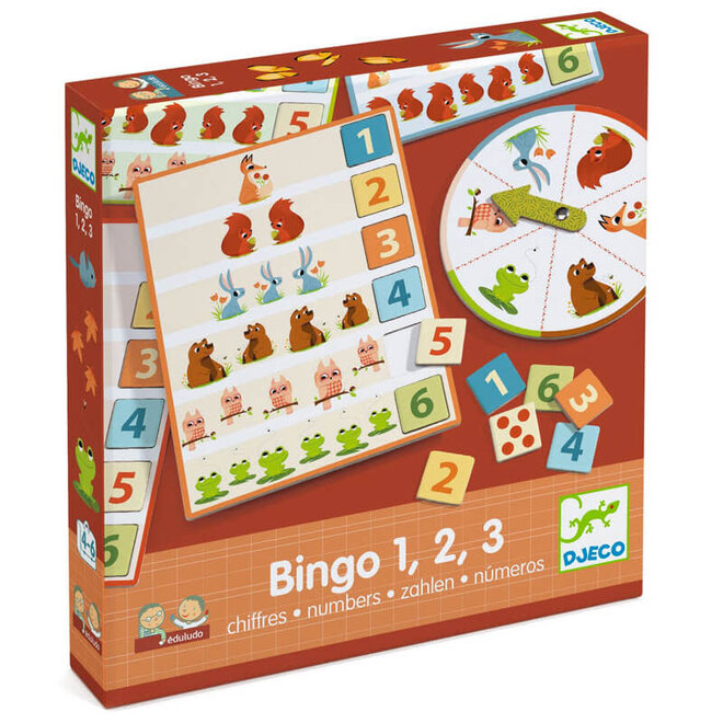 Bingo spel met cijfers 4+