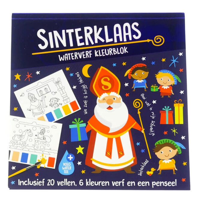 Sinterklaas waterverf kleurblok