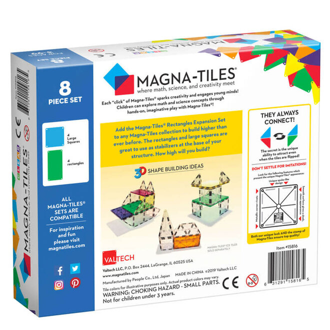 Magna Tiles Rectangles (8 stuks)