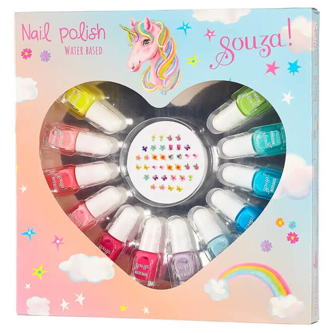 Nagellak set 12 kleuren + nagelstickers