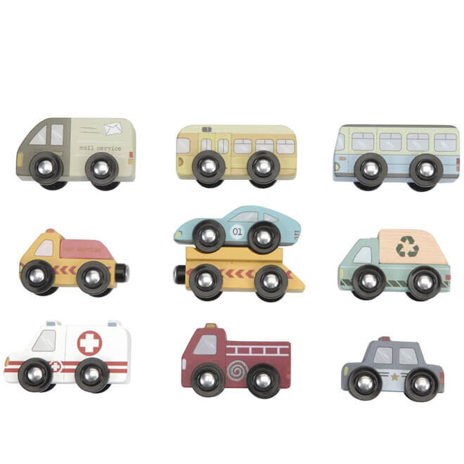 Houten auto's set