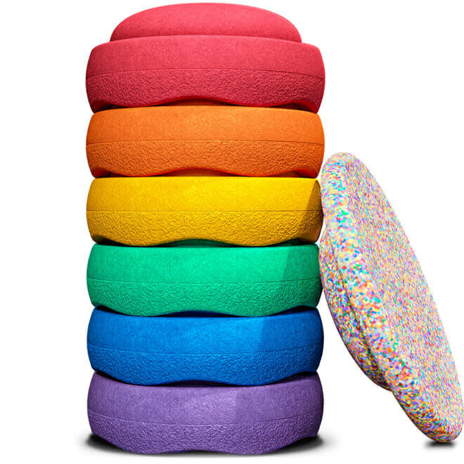 Stapelstenen classic + balansbord 'Super Confetti' (7st)