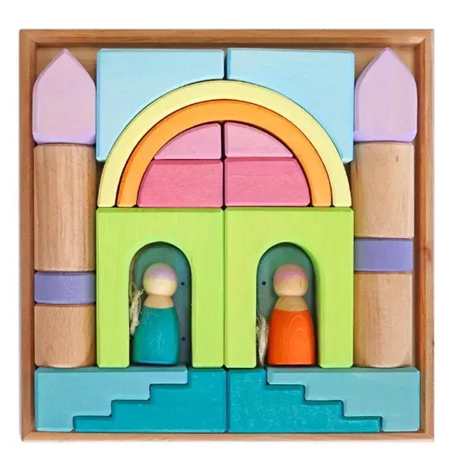 Bouwblokken wolkenspel pastel (26st)