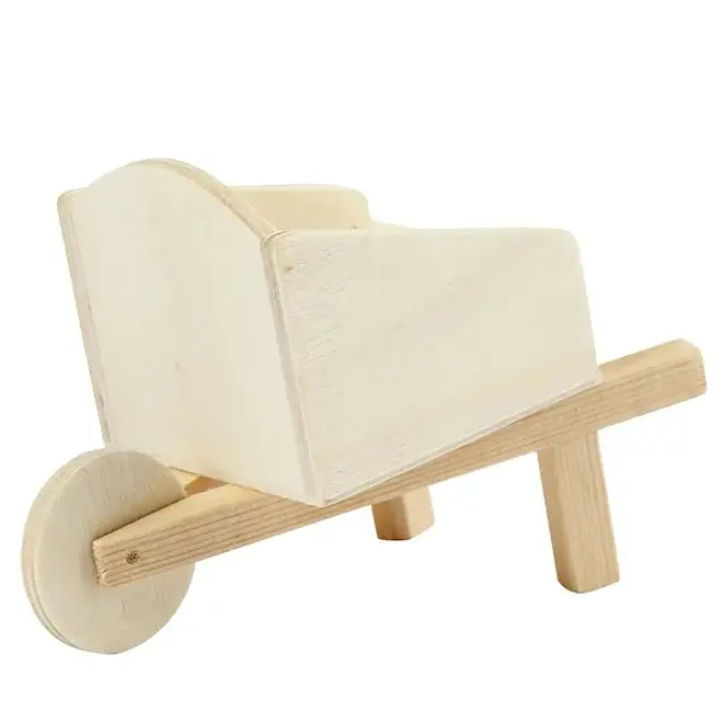 Houten mini kruiwagen