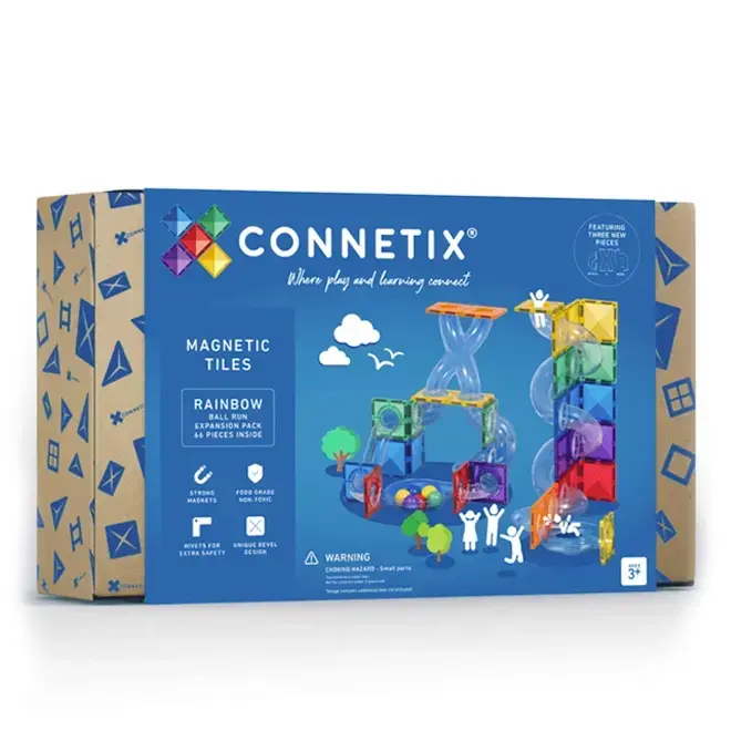 Magnetische tegels regenboog - knikkerbaan (66st)