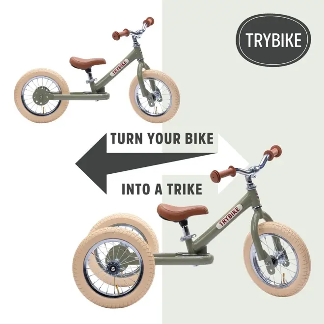 Trybike Groen | 2 in 1 Loopfiets