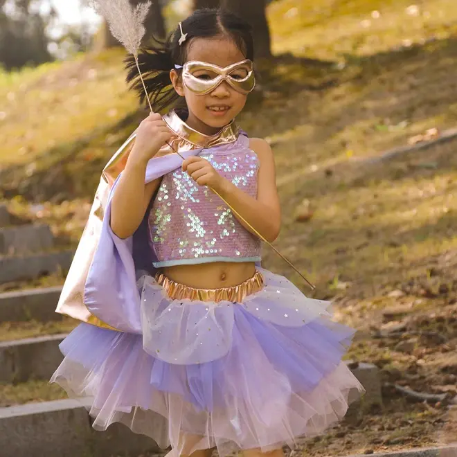 Great Pretenders Superheldin Verkleedset Lila/Goud