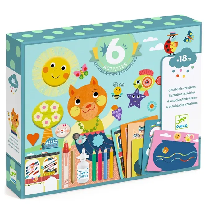 Djeco Knutseldoos 6 Activiteiten - Kat & Vriendjes