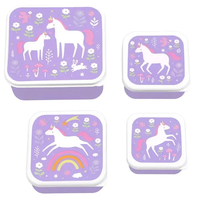 Lunch & snackbox set unicorns