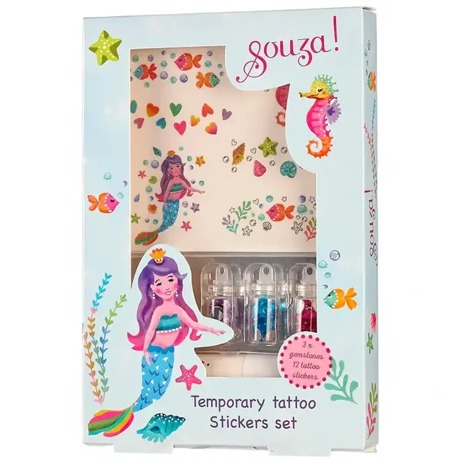 Glitter tattoo set zeemeermin