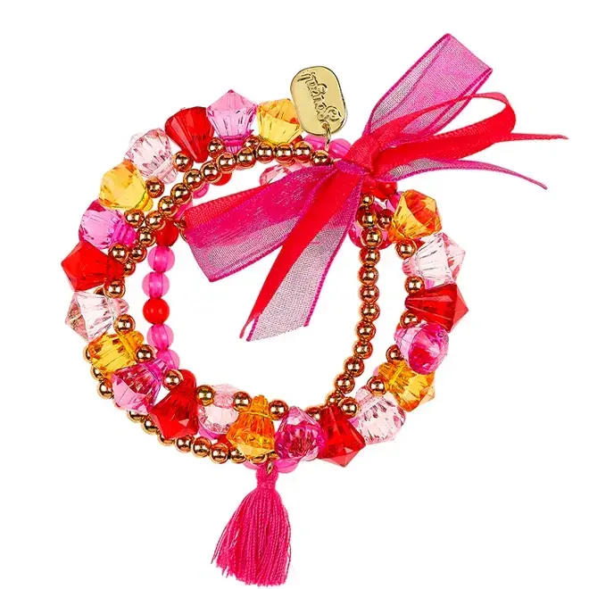 Armbandje roze/rood