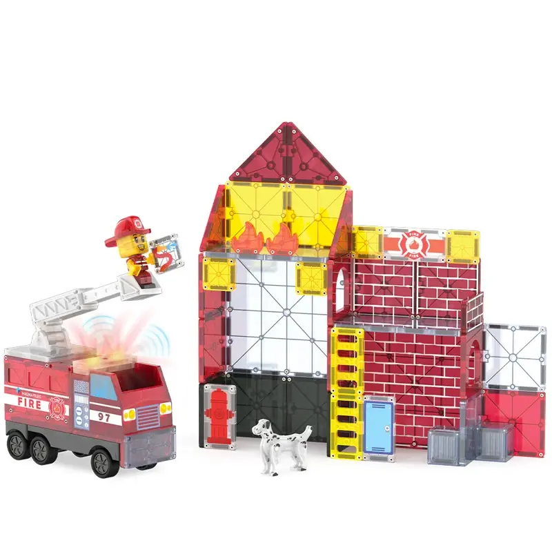 Magna-Tiles Fire Station