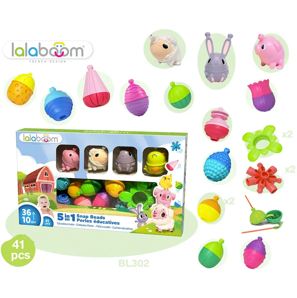 Lalaboom Boerderij Set - Educatieve Klikkralen (41 delig)