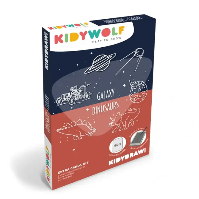 Extra kaarten voor mini tekentablet - Dino's & Ruimte