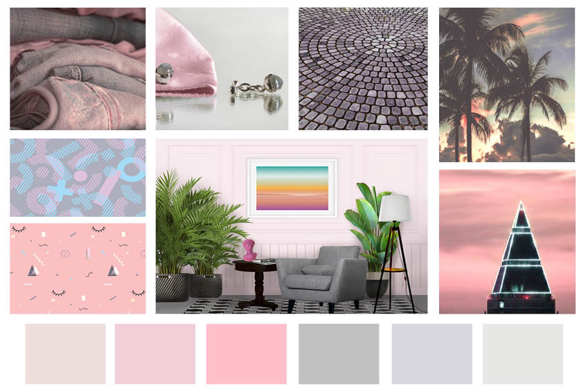 Pink & Silver Grey