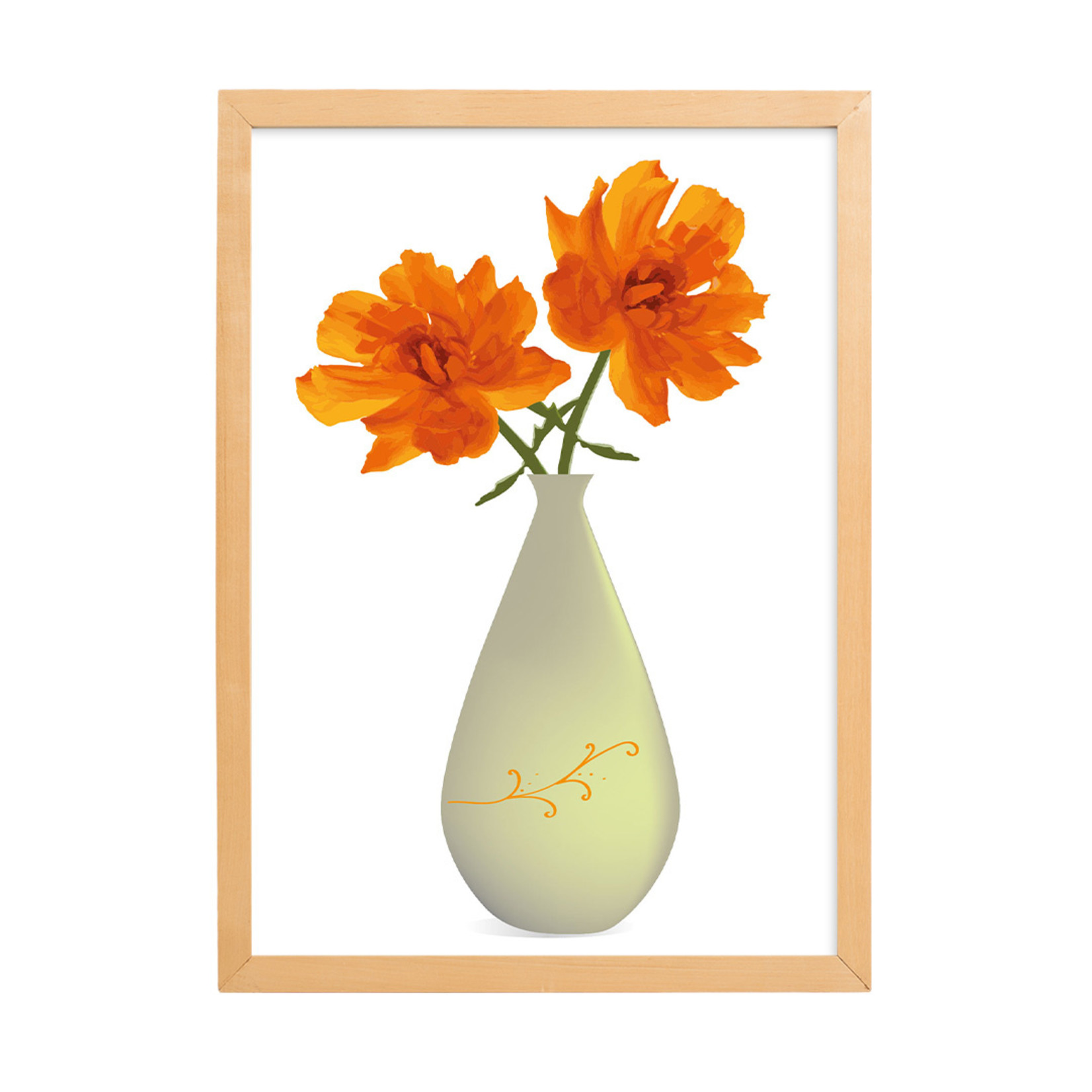Orange Flowers digital art print