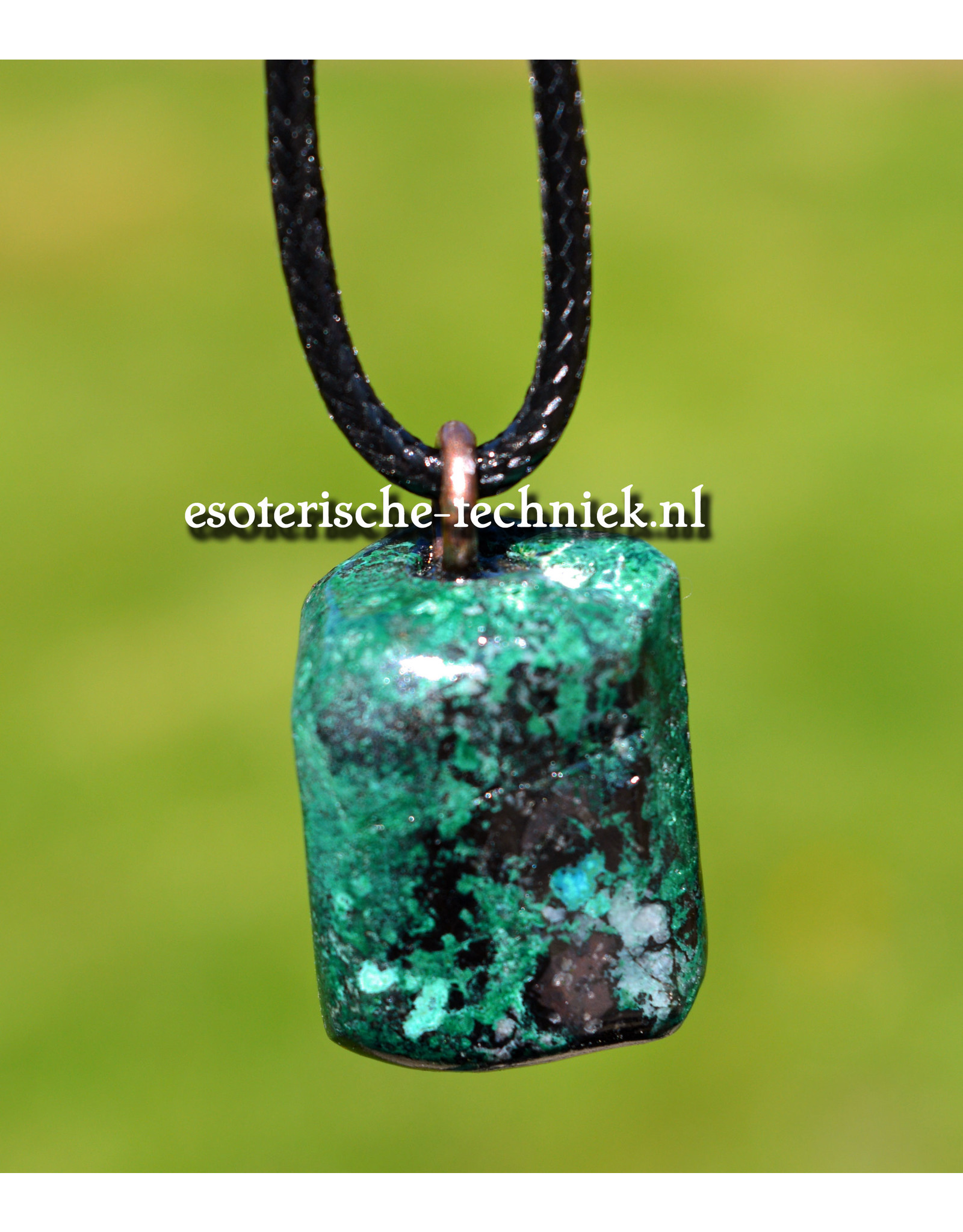 Orgone orgonite hanger edelsteen Chrysocolla met Cupriet, persoonlijke bescherming tegen verstorende energieën