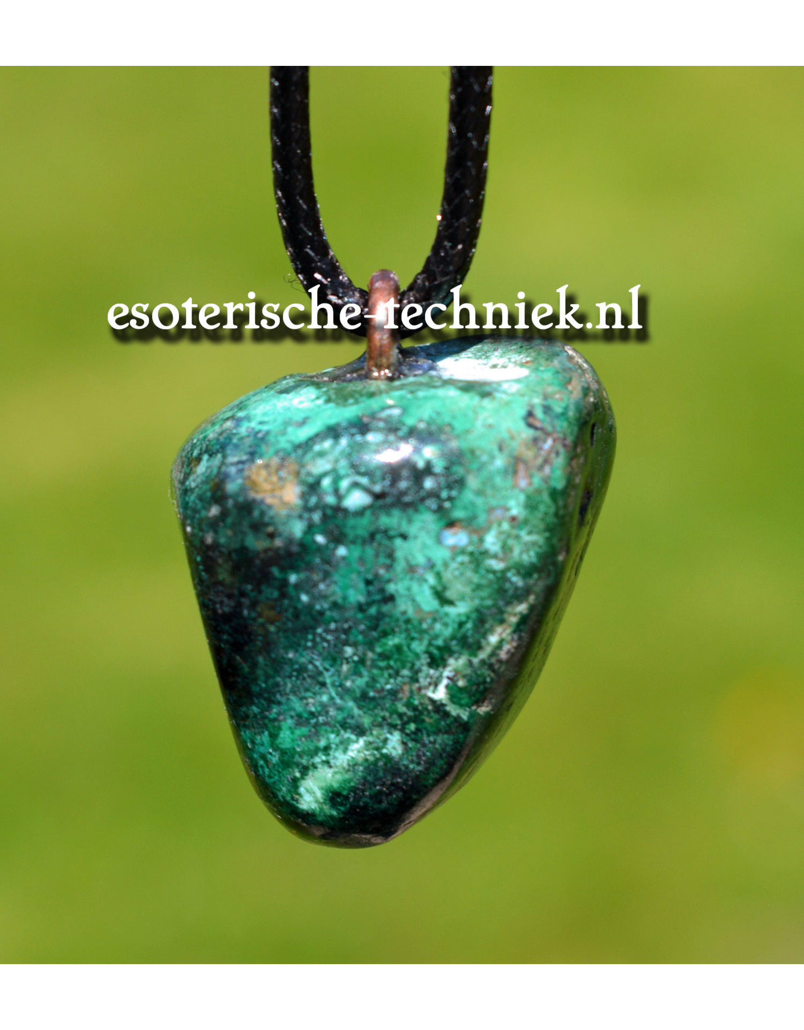 Orgone orgonite hanger edelsteen Chrysocolla met Cupriet, persoonlijke bescherming tegen verstorende energieën