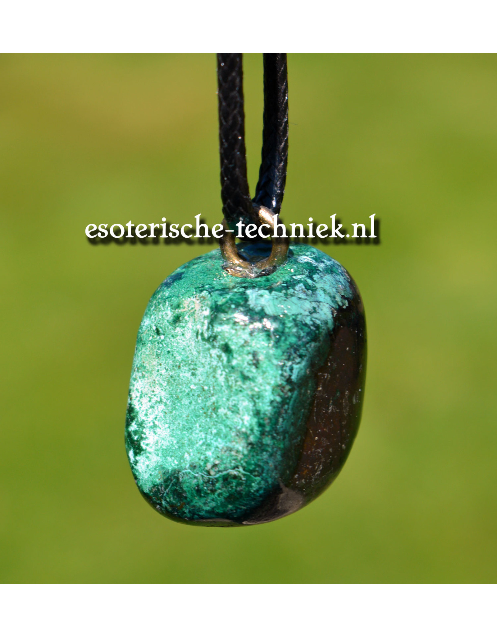 Orgone orgonite hanger edelsteen Chrysocolla met Cupriet, persoonlijke bescherming tegen verstorende energieën