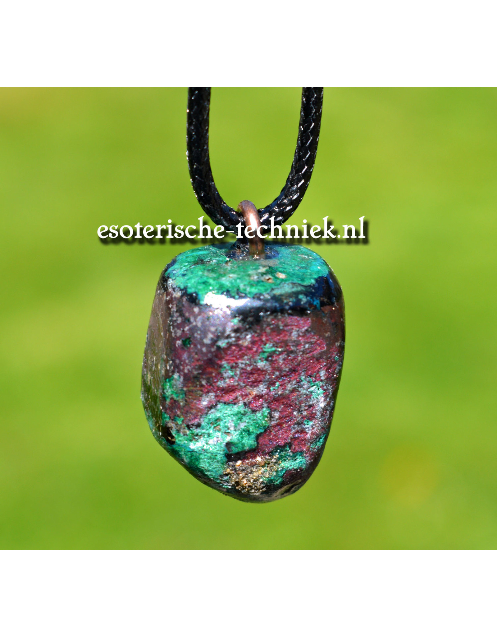 Orgone orgonite hanger edelsteen Chrysocolla met Cupriet, persoonlijke bescherming tegen verstorende energieën