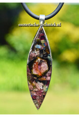 Orgone Orgonite hanger Sterling Zilver 925 met  Watermeloen Toermalijn,  Shungite, Herkimer diamant en Zwarte Toermalijn  Verkocht