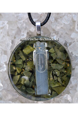 Orgonite hanger met CO2Plasma, GaNS, CUO Plasma Gans, Nano goud,  met diverse edelstenen en mineralen