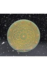 Orgone Orgonite Oplaadschijf hexagon met Shungiet en geometrische tesseract