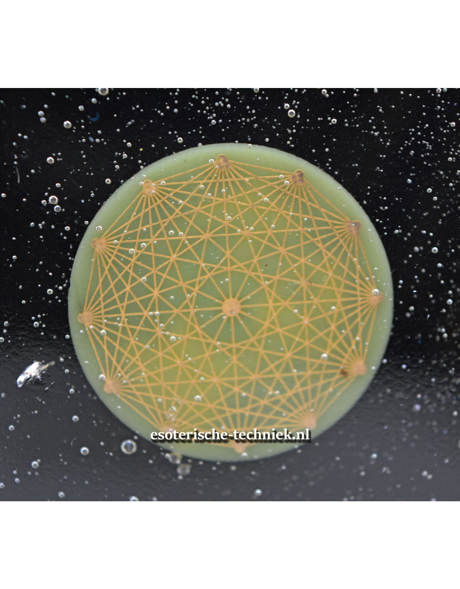 Orgone Orgonite Oplaadschijf hexagon Tesseract met Shungiet