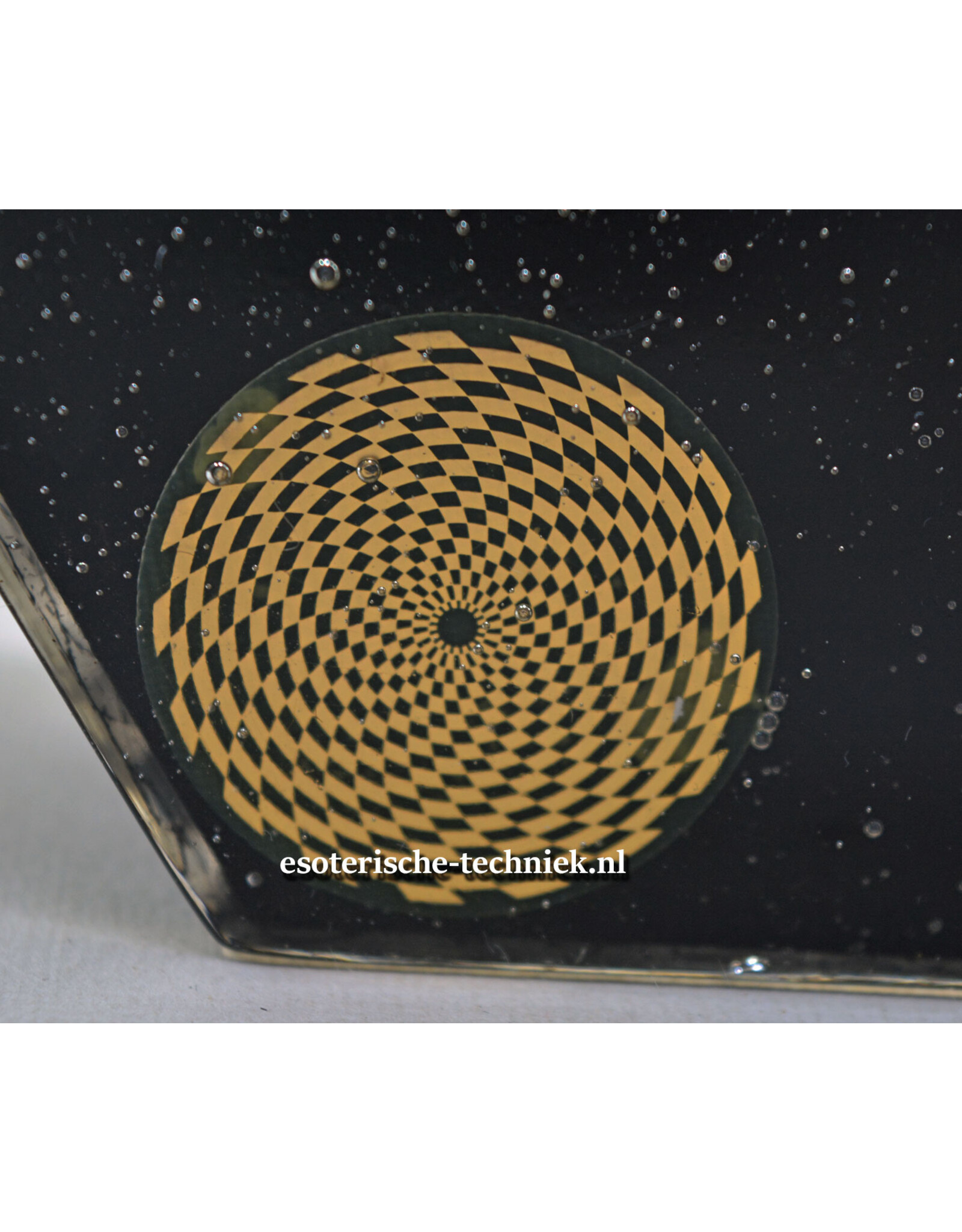 Orgone Orgonite Oplaadschijf hexagon Tesseract met Shungiet