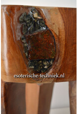 Orgonite Meditatiekruk met Orgonite en CuO koper Plasma, Preseli Bluestone, Seleniet, Borniet, Malachiet, Peridoot, Charoïet, en Shungite