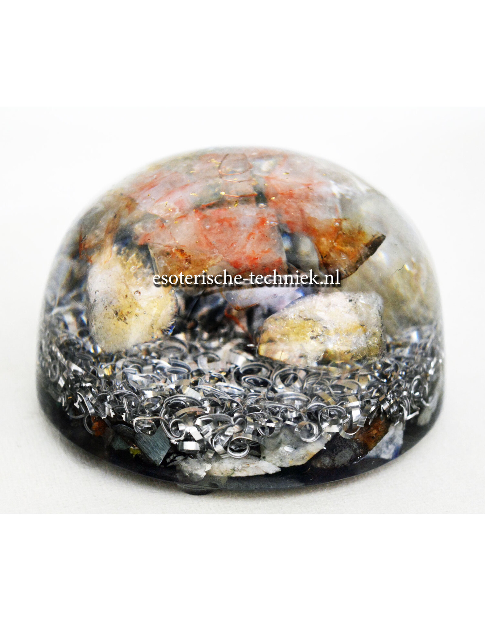 Orgone Orgonite cone Golden Healer, Lemurisch Hematietkwarts,Citrien  en Shungite