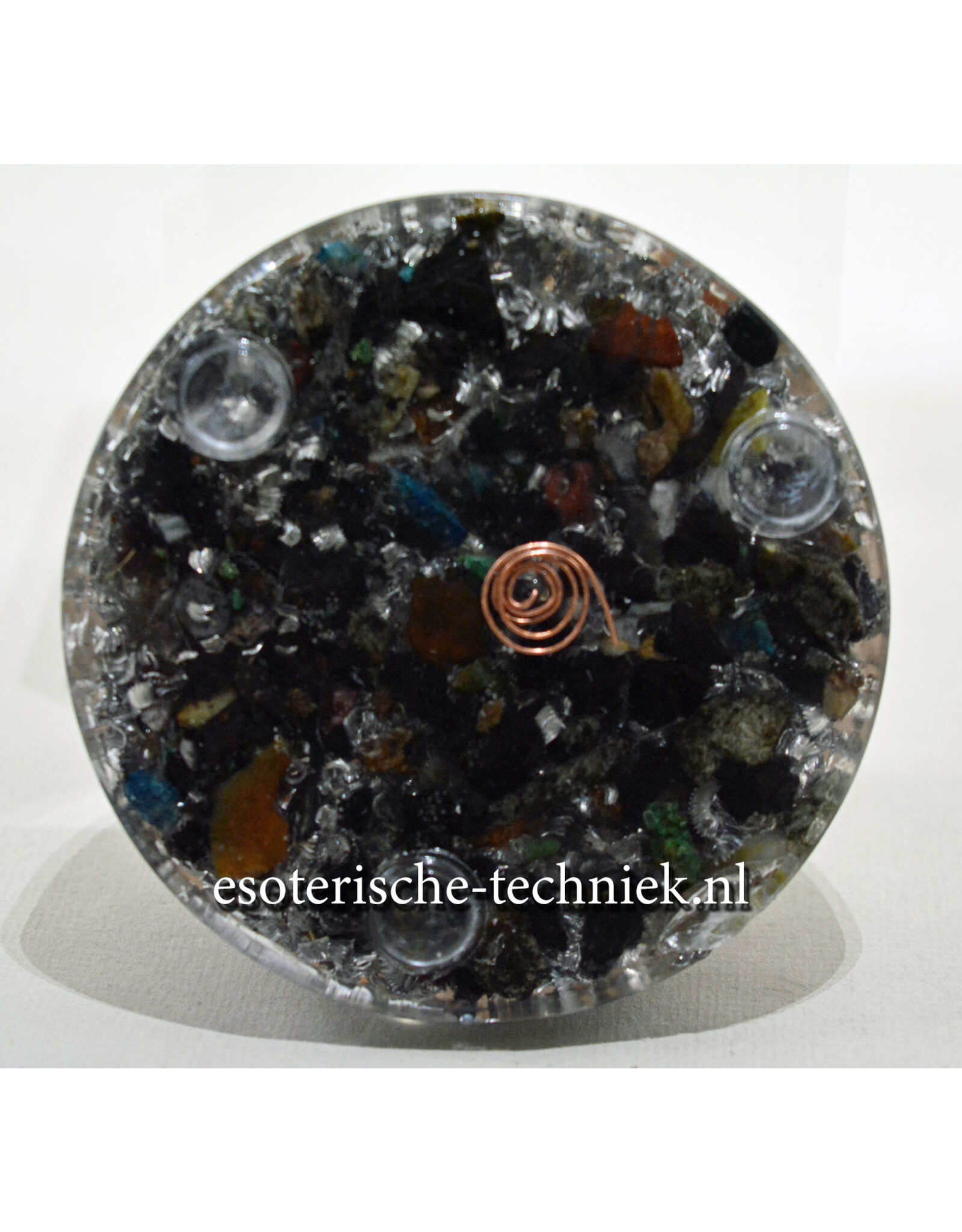 Orgonite cone Seleniet, Flint, Shungite en Arizona zandsteen