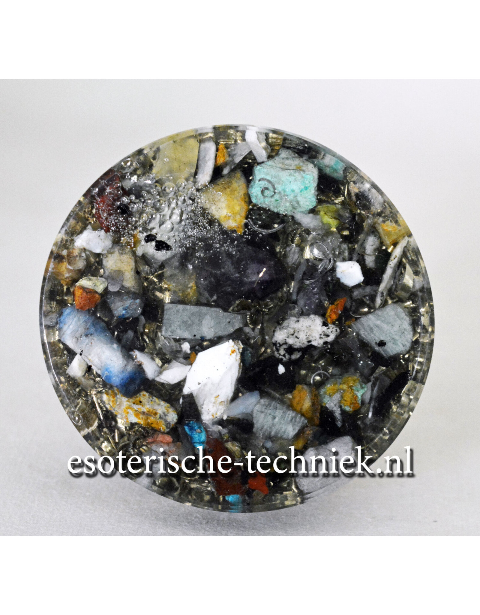 Orgonite cone Thuliet, Rozenkwarts, Arkansas kristal en Shungit