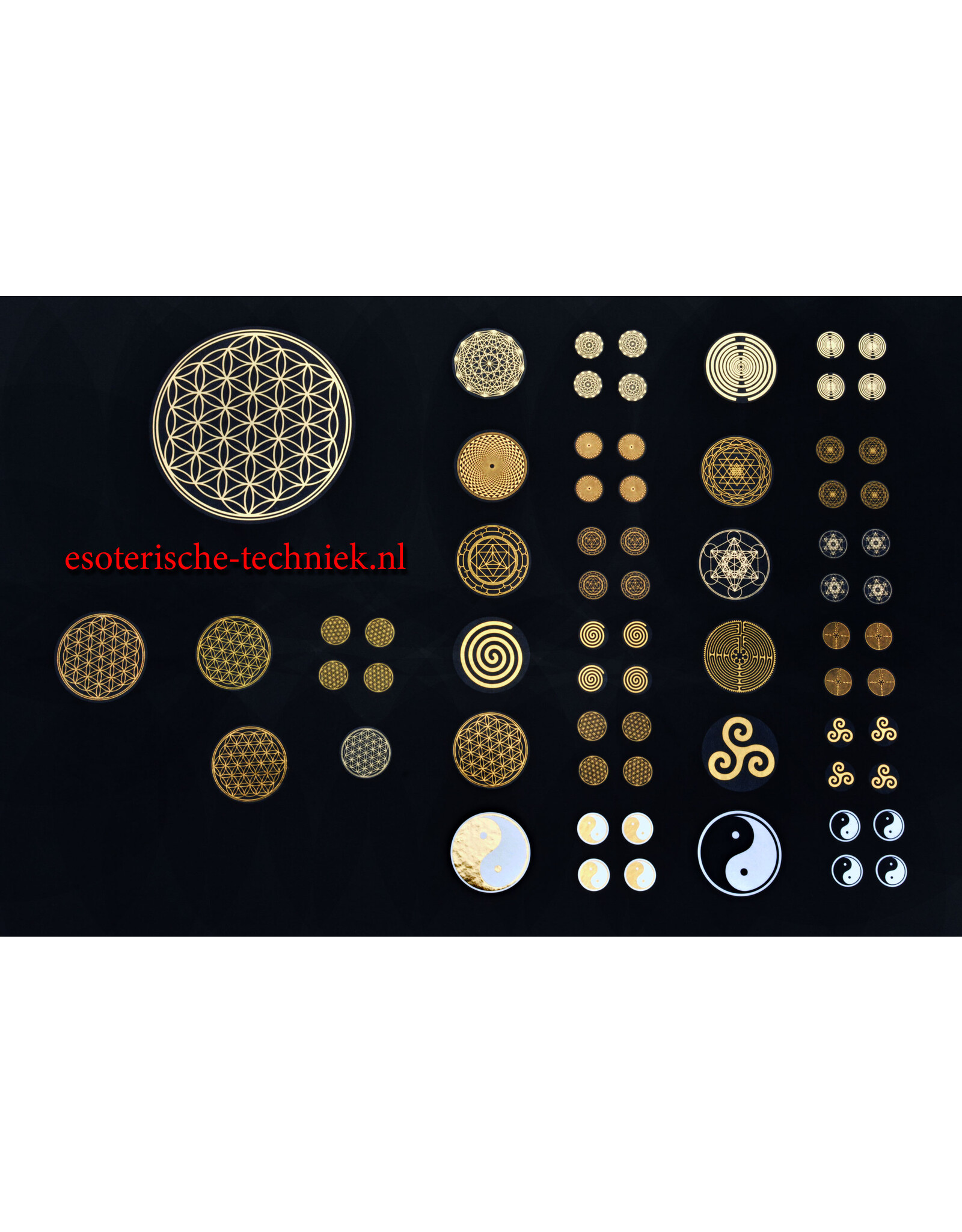 Stickers with Various Gold Geometric Designs