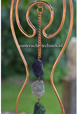 Orgonite Stralingswerende raamhanger Godin met Maansteen/preseli Bluestone/Lace Agaat, Bergkristal en Shungite