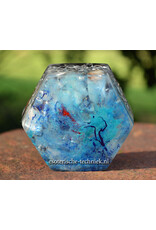 Orgonite Hexagon groen,  rood  met Shungite en Edel Shungite