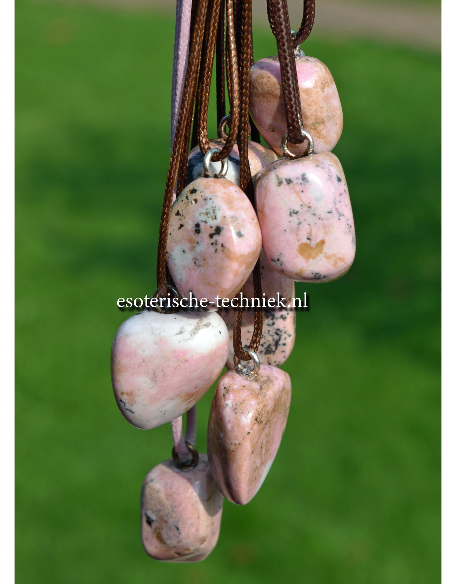 Orgonite hanger Rhodochrosiet met Pyriet