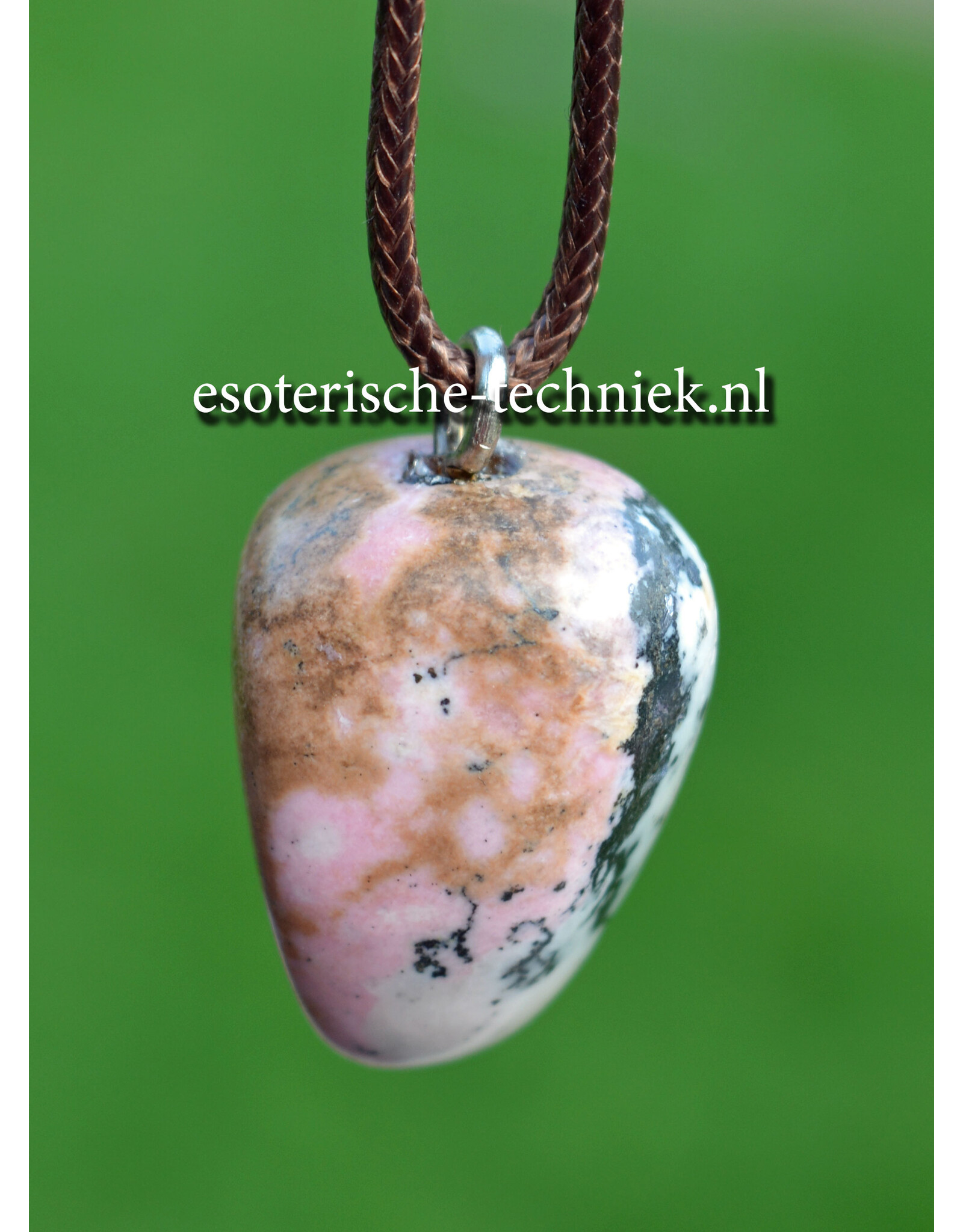 Orgonite hanger Rhodochrosiet met Pyriet