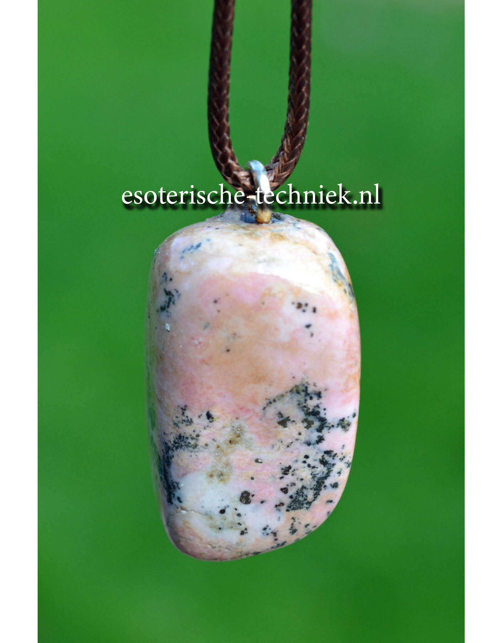 Orgonite hanger Rhodochrosiet met Pyriet