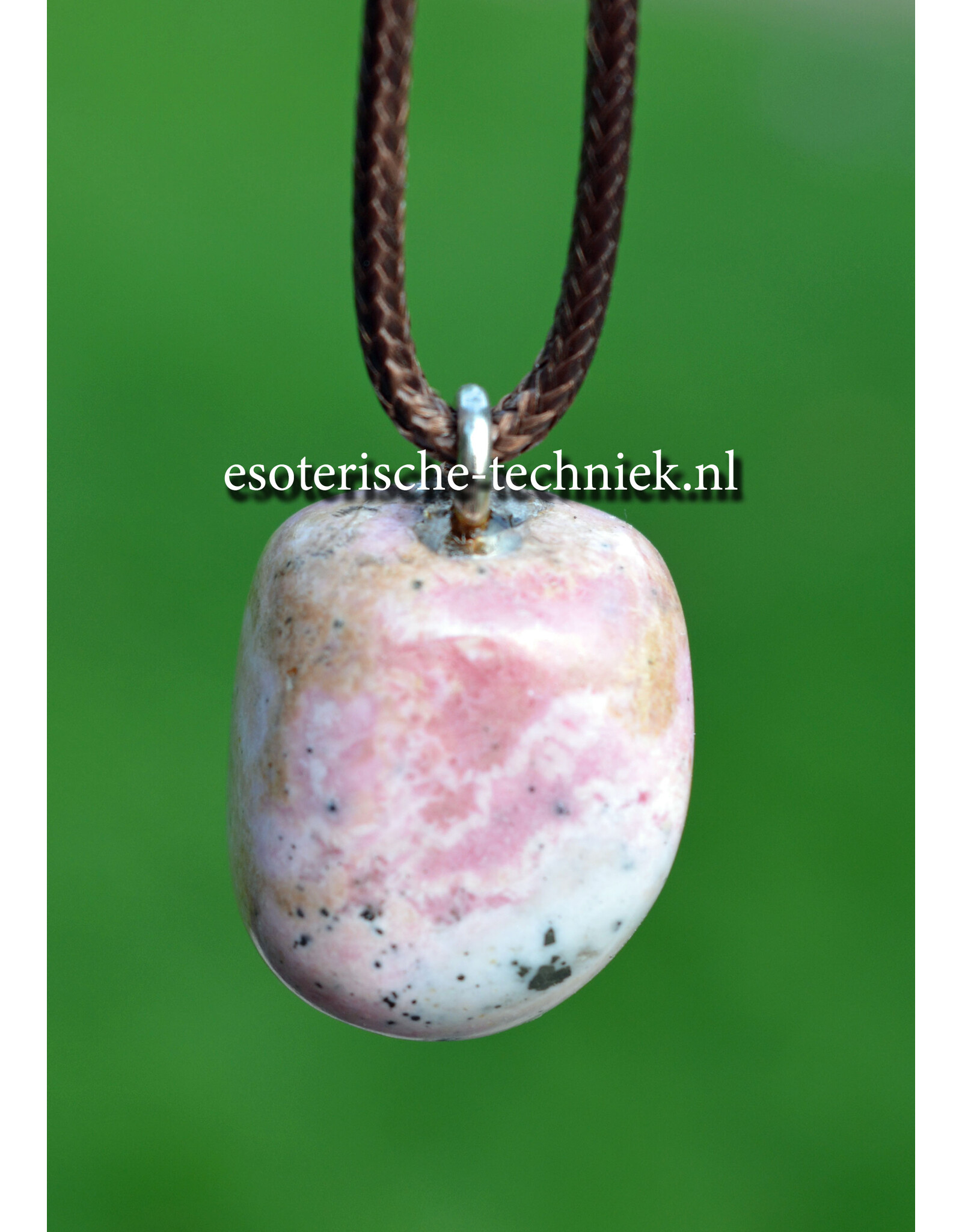 Orgonite hanger Rhodochrosiet met Pyriet