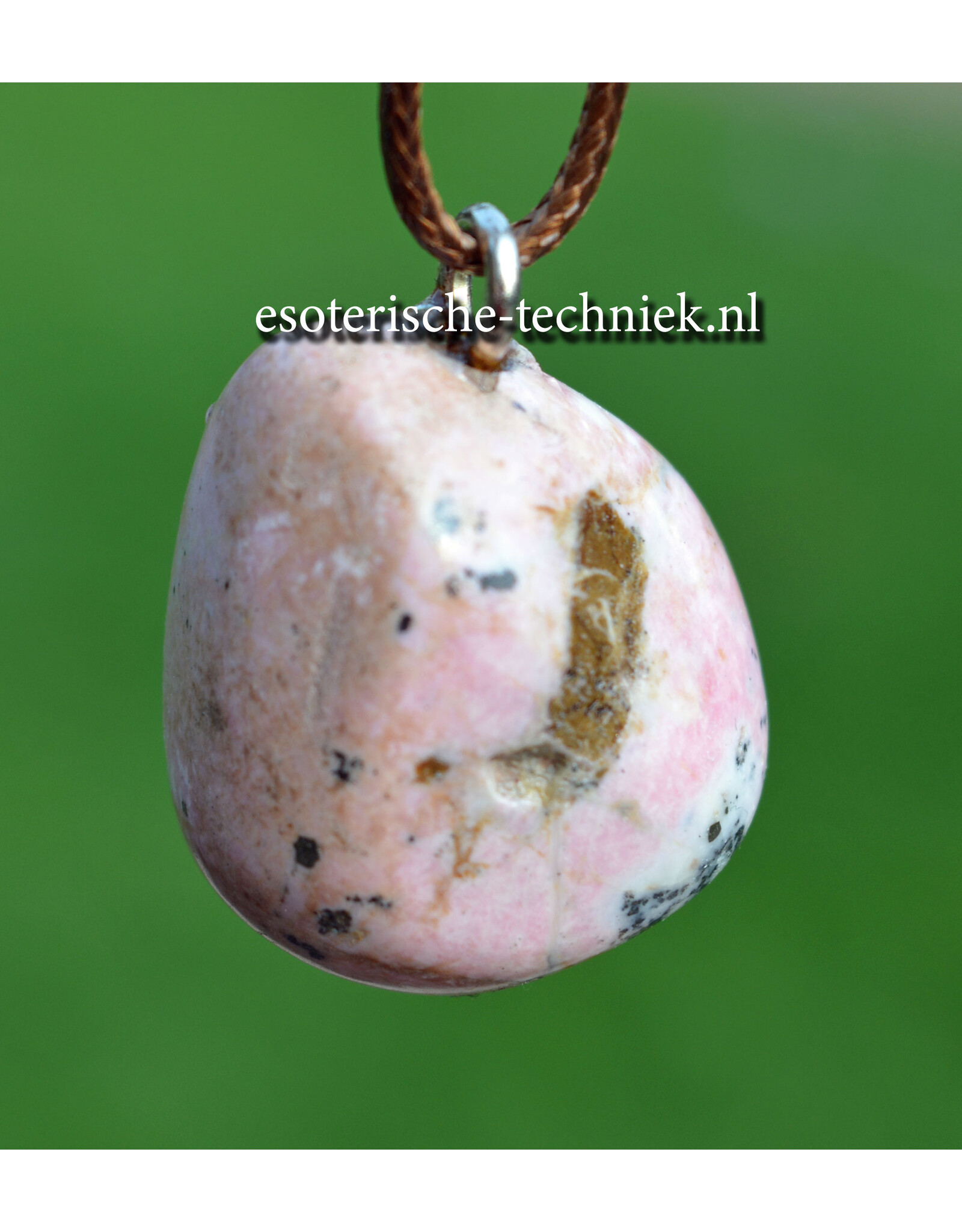 Orgonite hanger Rhodochrosiet met Pyriet