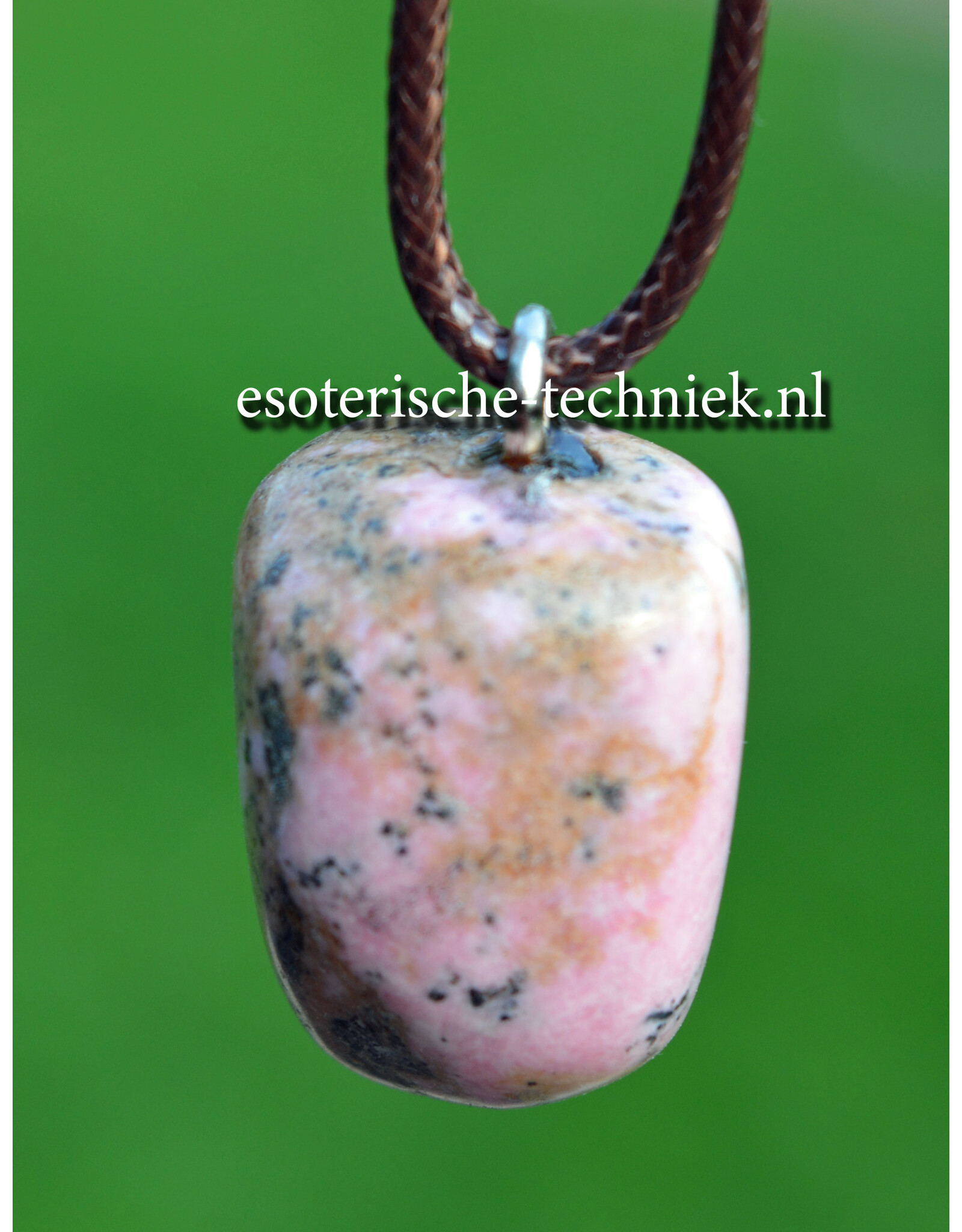 Orgonite hanger Rhodochrosiet met Pyriet