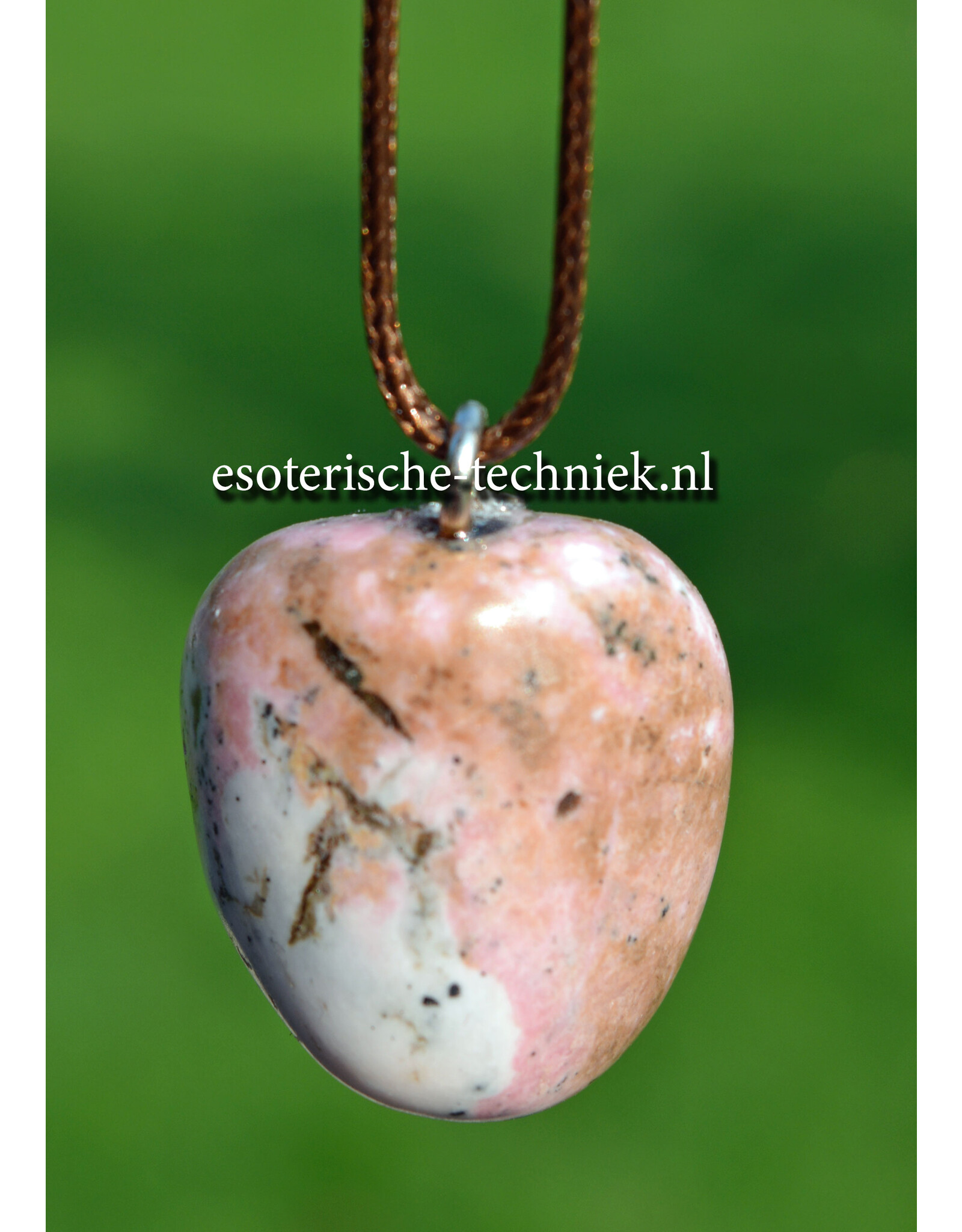 Orgonite hanger Rhodochrosiet met Pyriet