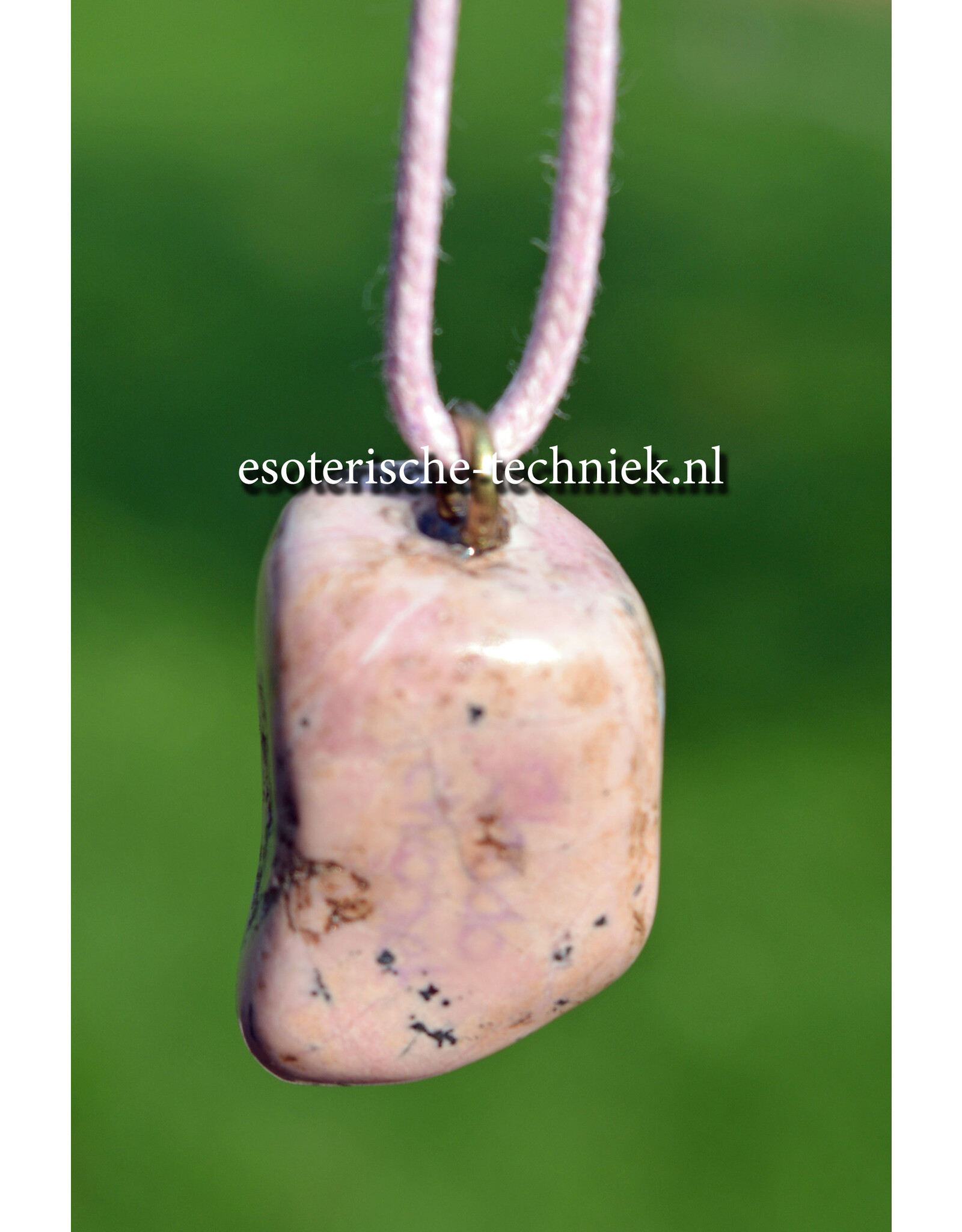 Orgonite hanger Rhodochrosiet met Pyriet